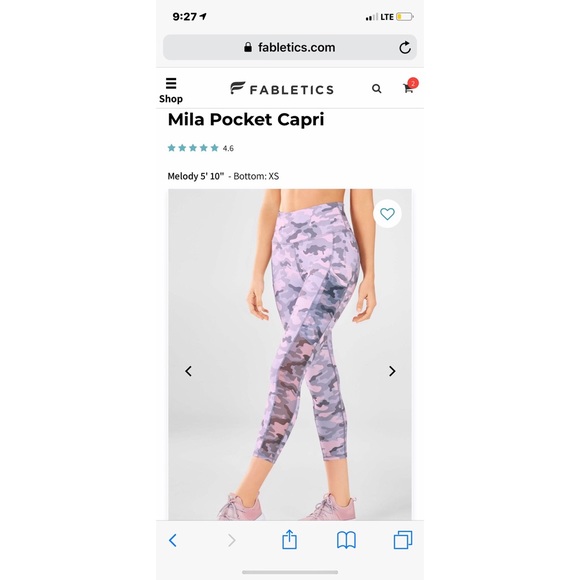 Mila pocket capri in haze grey camo/small - Picture 1 of 4